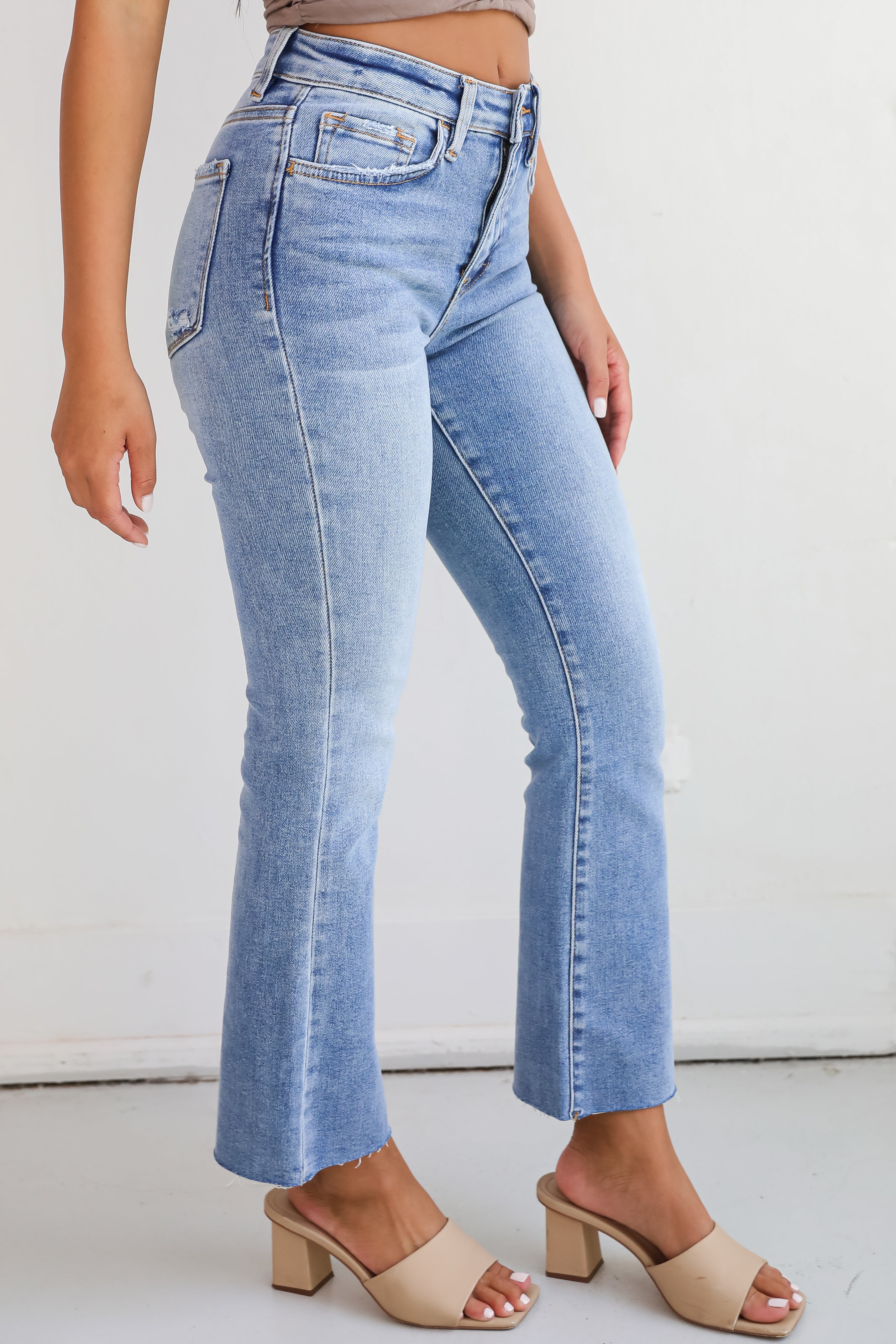 Lily Light Wash High-Rise Kick Flare Jeans