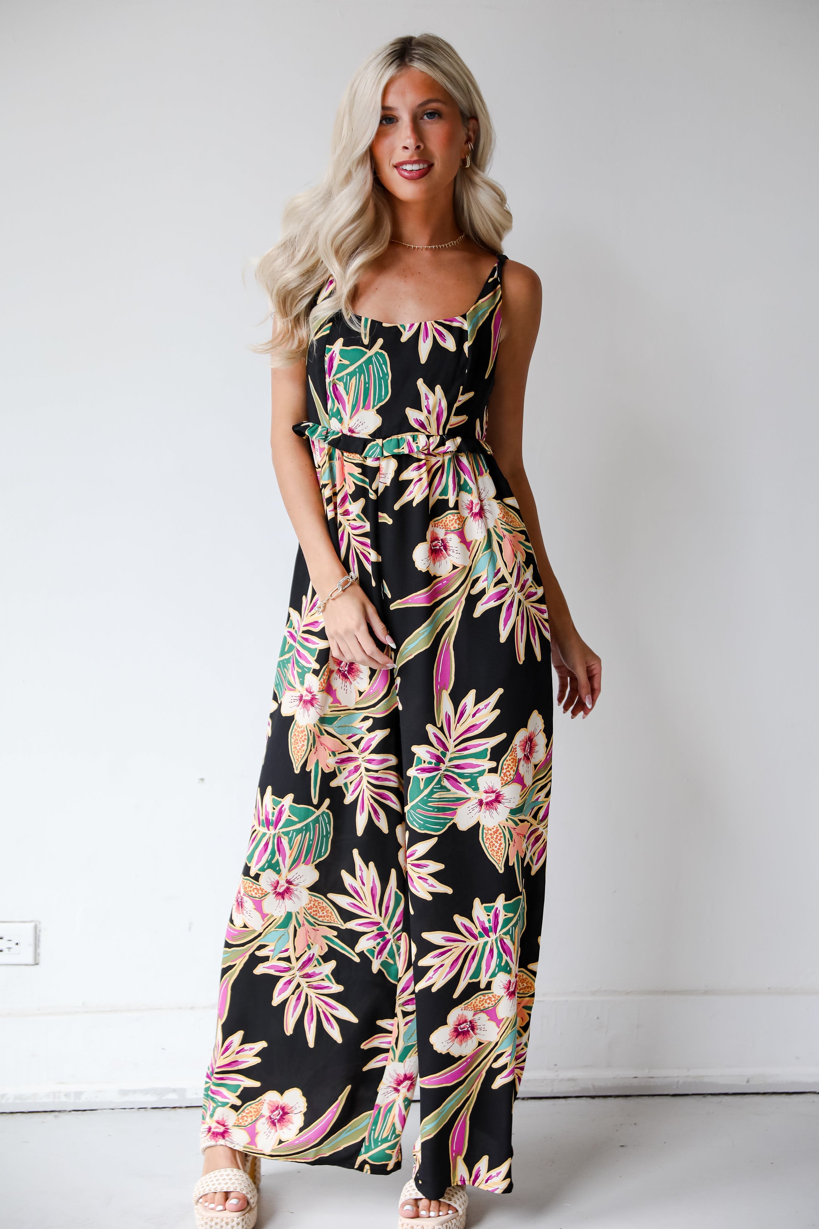 Black Floral Jumpsuit