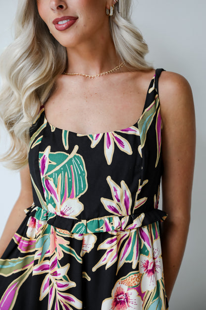 Black Floral Jumpsuit