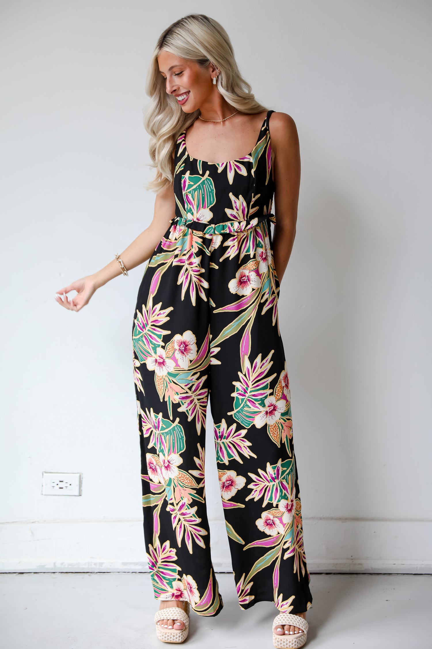 Black Floral Jumpsuit