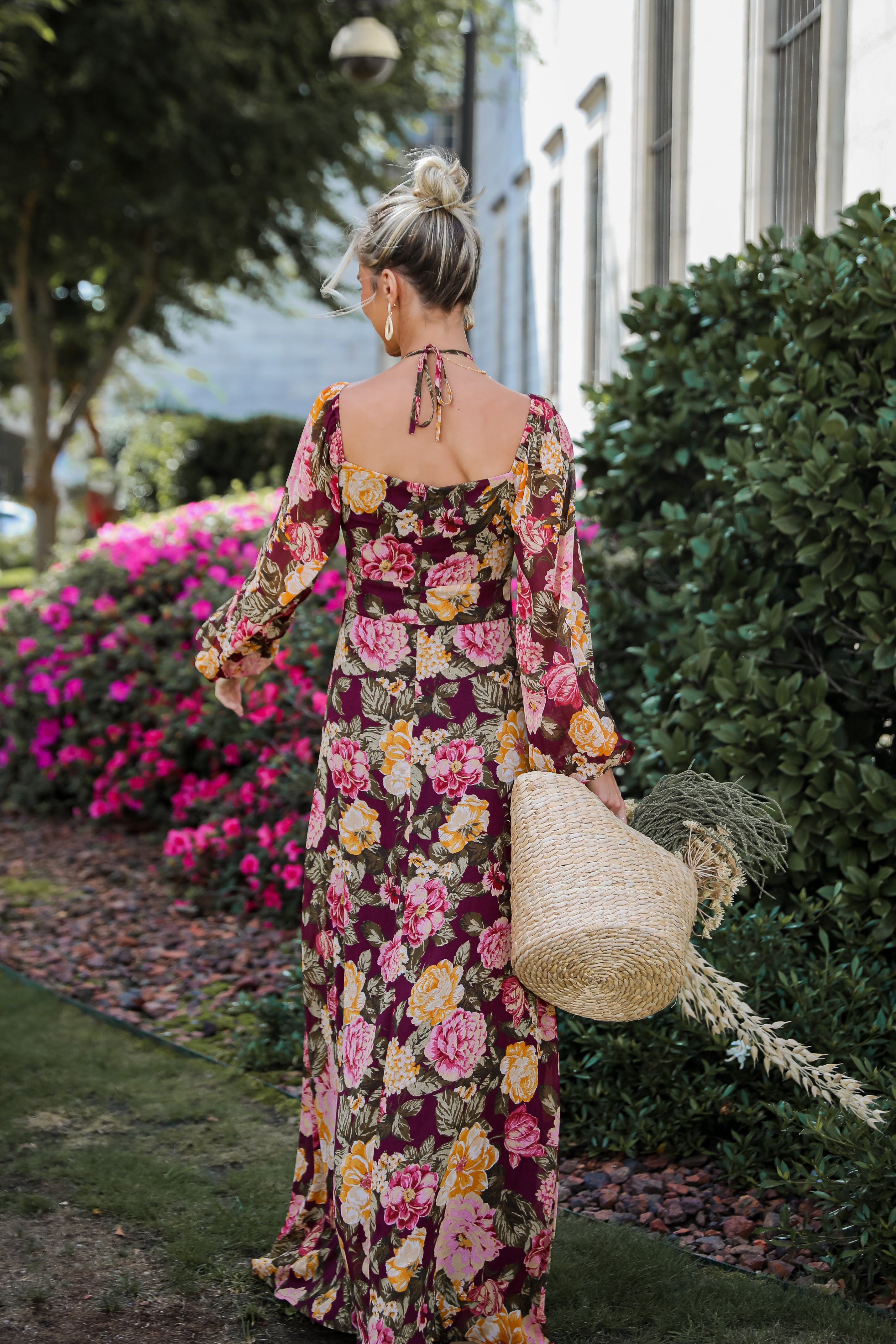 Breathtaking View Plum Floral Maxi Dress