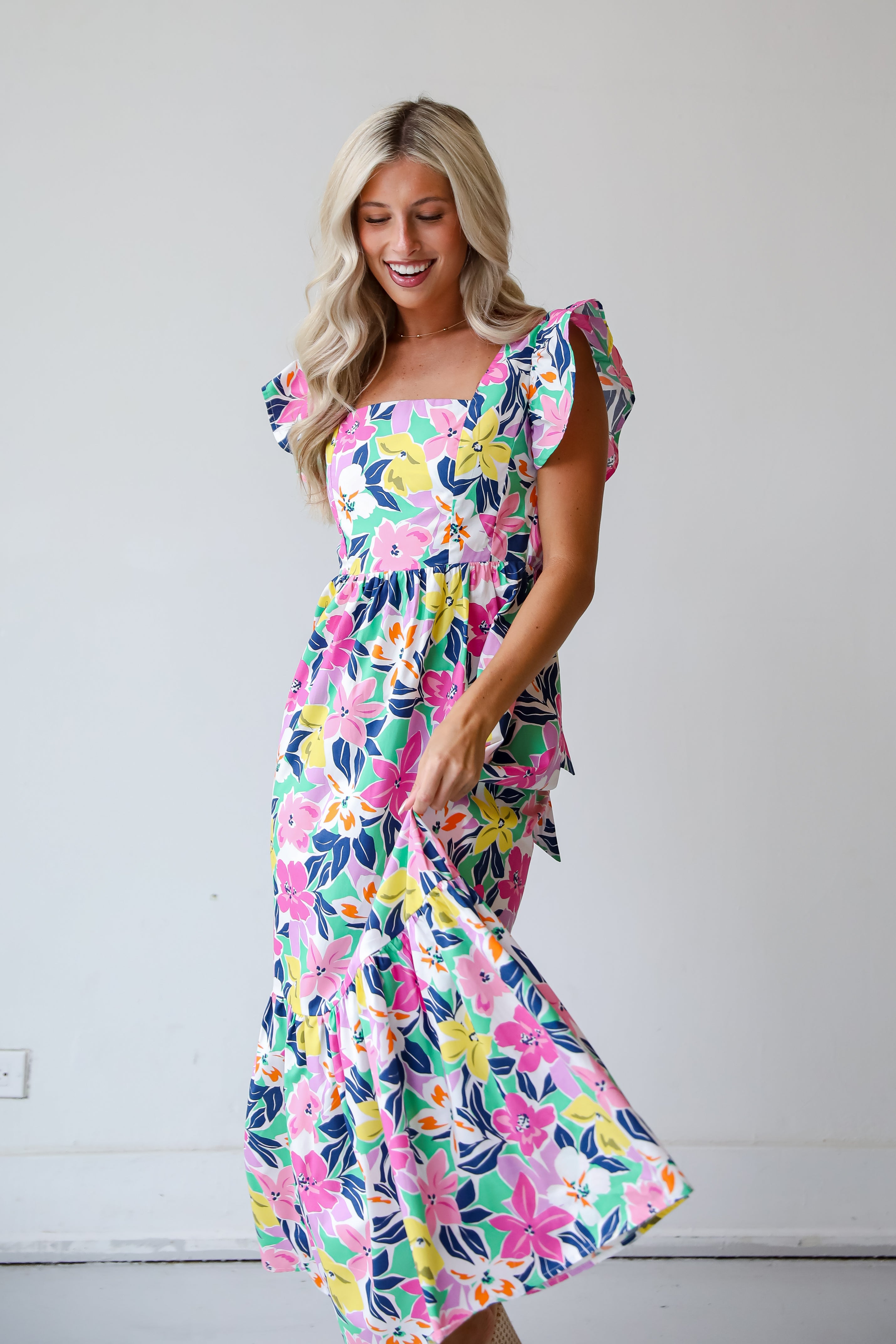 Darling Concept Pink Floral Maxi Dress