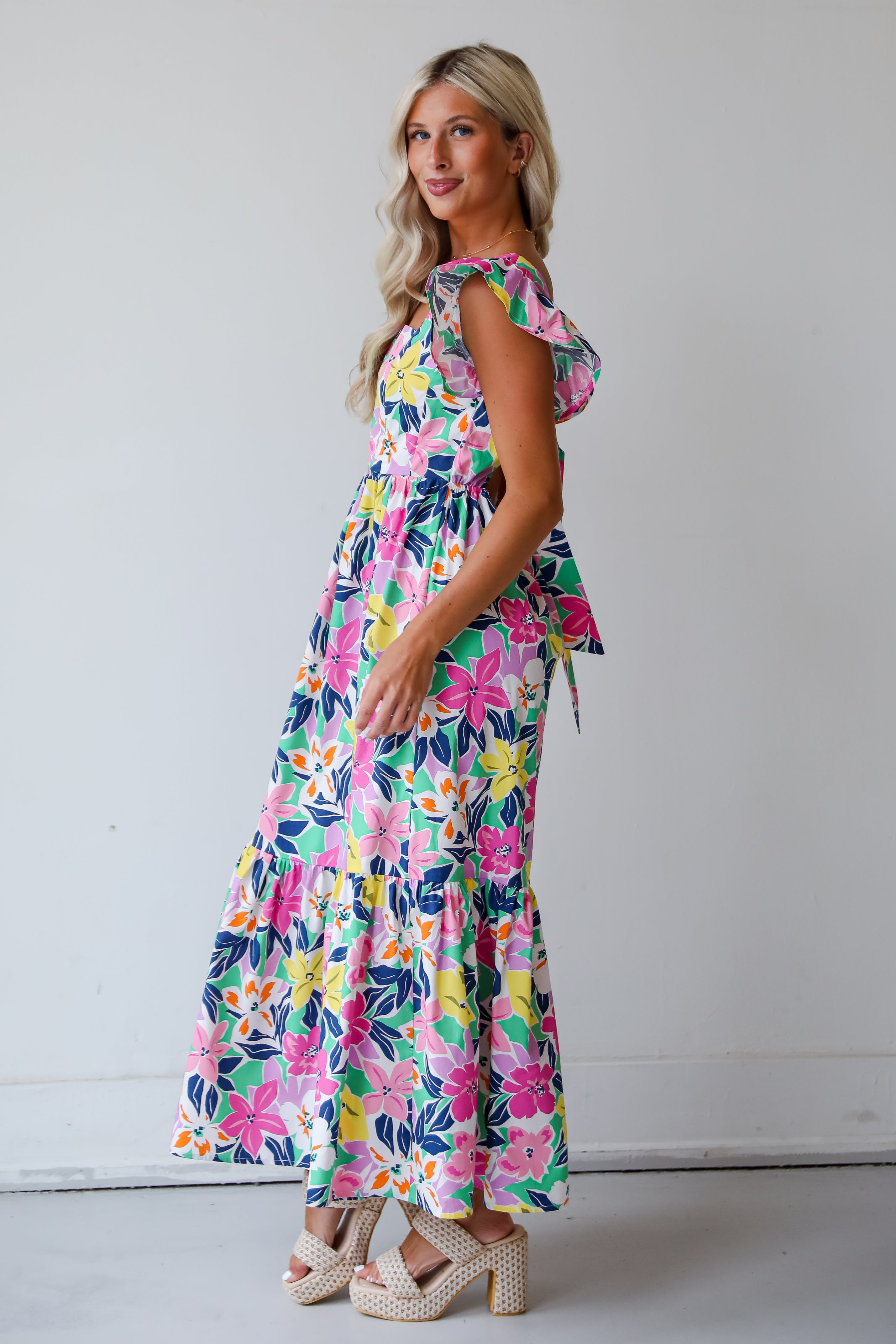 Darling Concept Pink Floral Maxi Dress