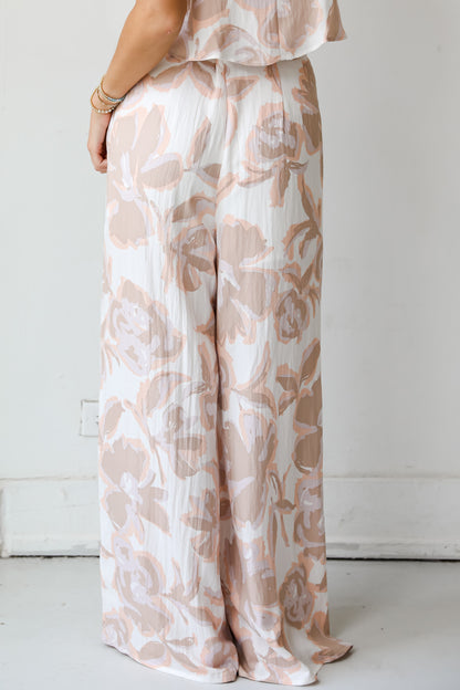 Wondrous Charm White Floral Pants