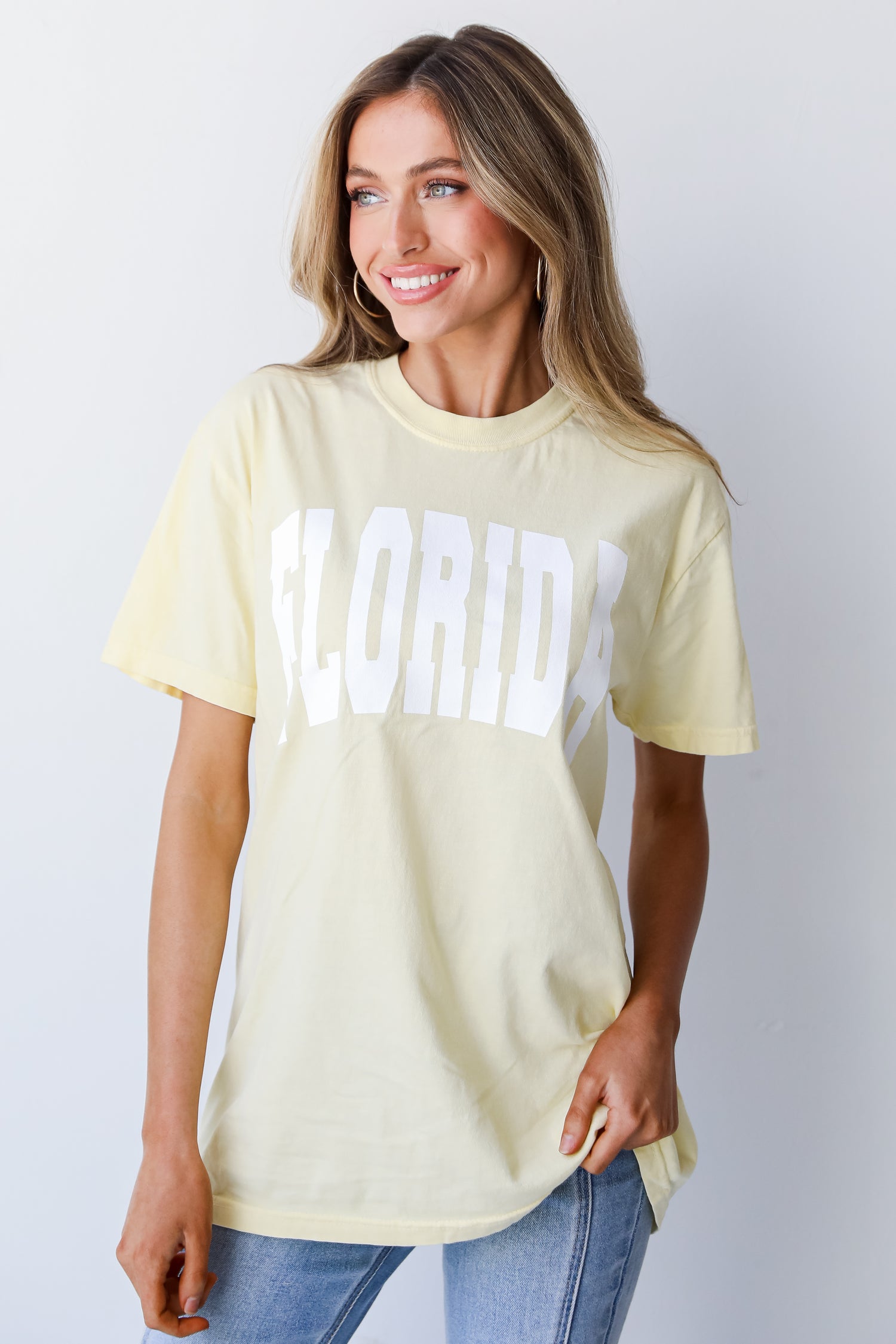 Yellow Florida Tee on model