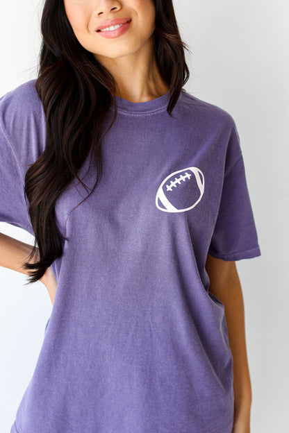 purple In My Football Mom Era Tee close up