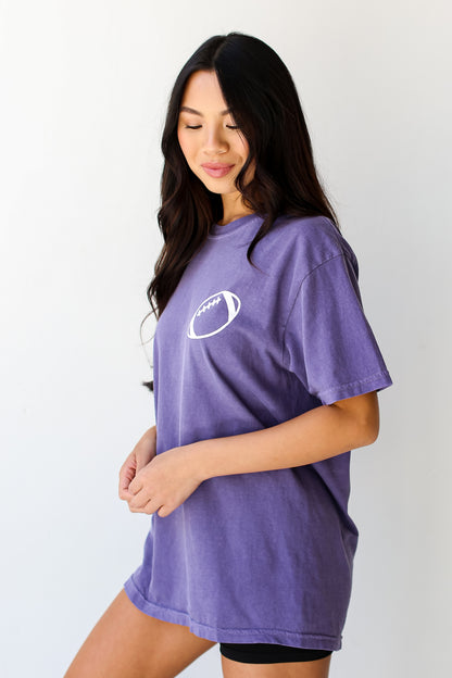 purple In My Football Mom Era Tee side view