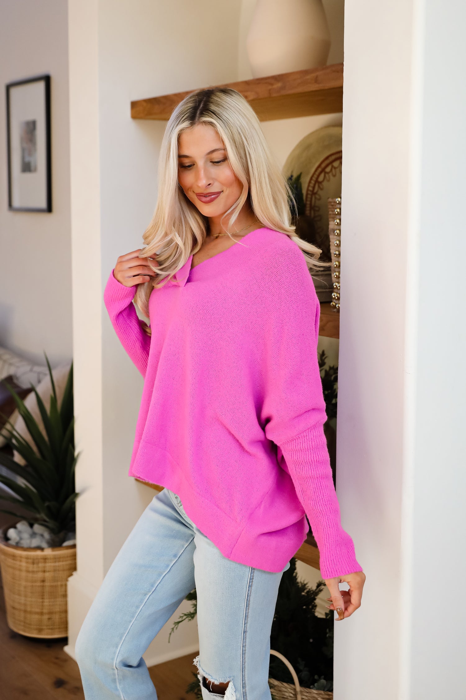 Exceptional Muse Fuchsia Sweater