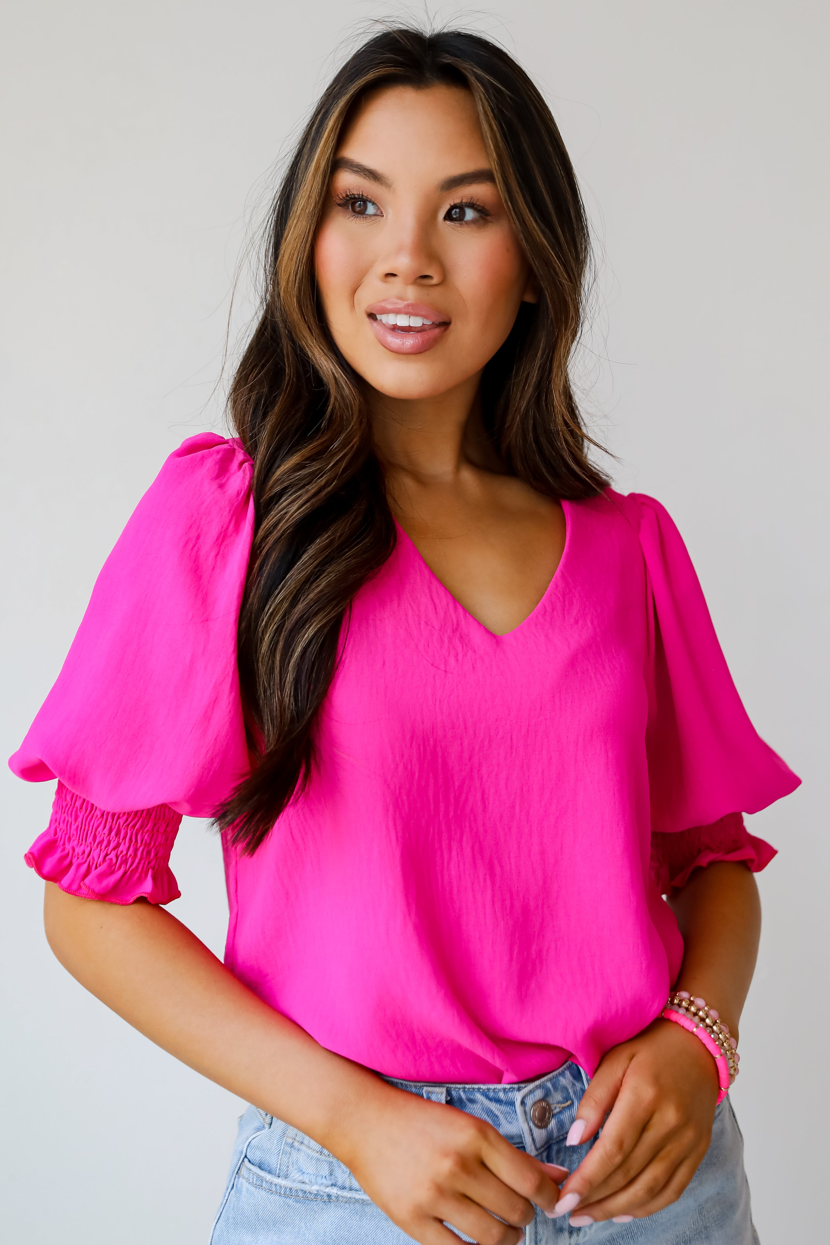 Chic Intent Hot Pink Blouse