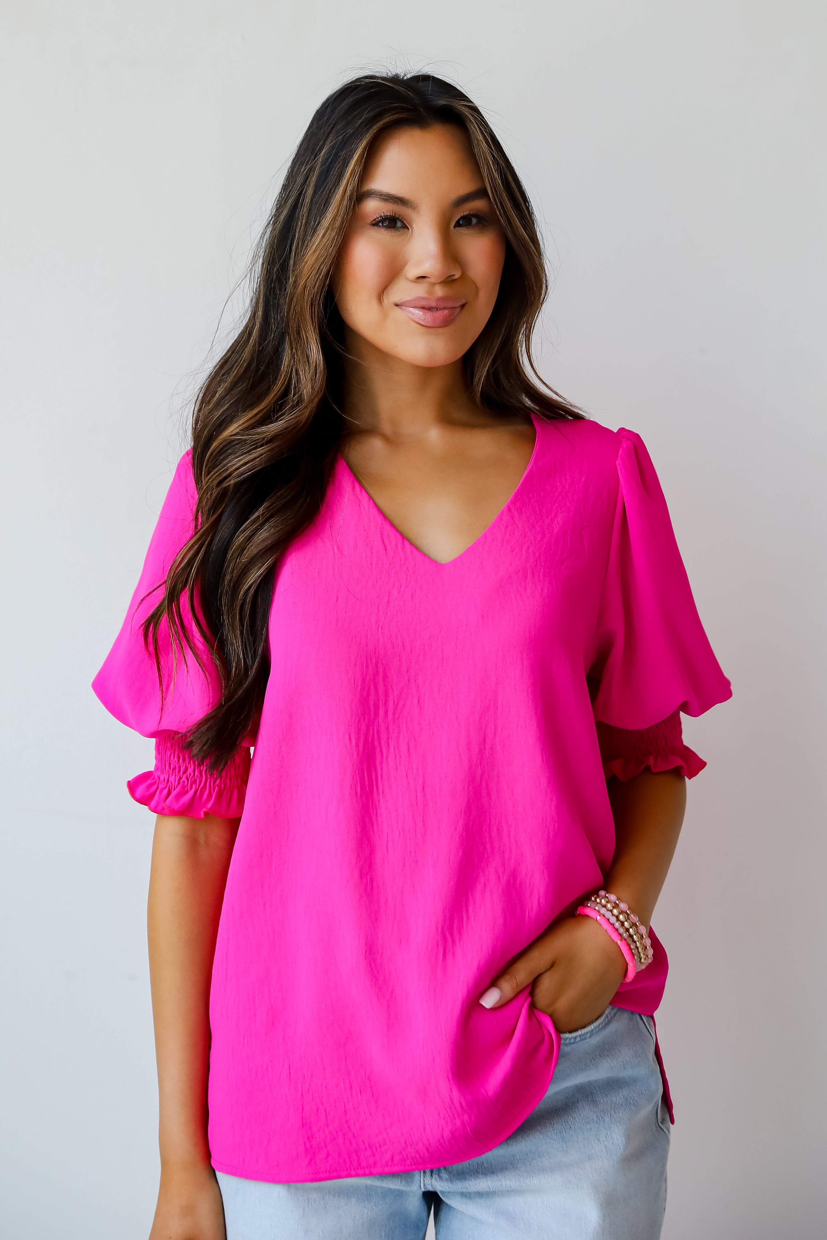 Chic Intent Hot Pink Blouse