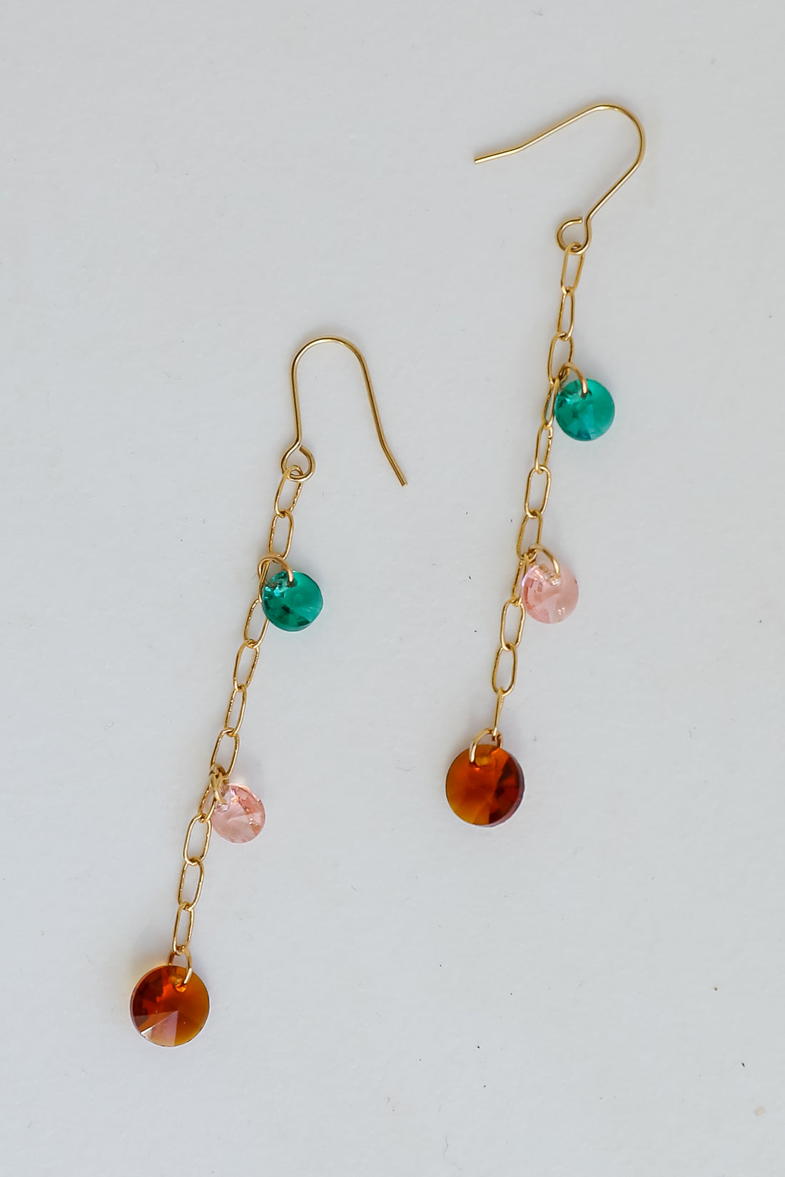 Selena Gold Gemstone Drop Earrings