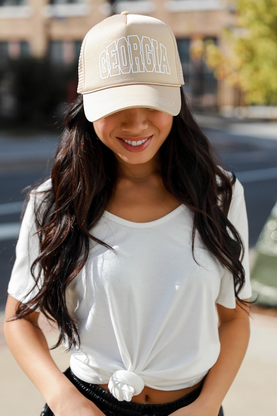 taupe Georgia Trucker Hat