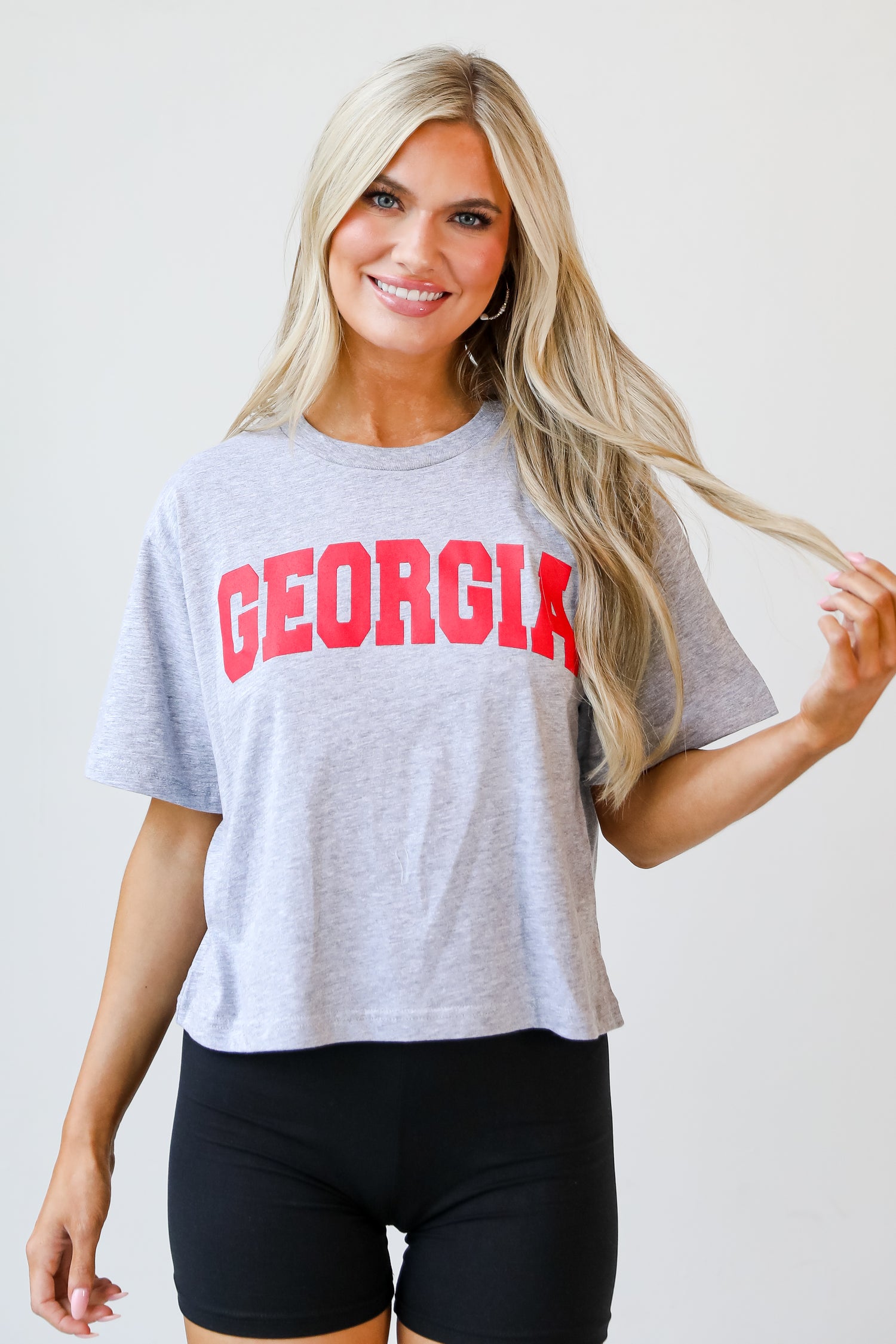 Heather Grey Georgia Cropped Tee