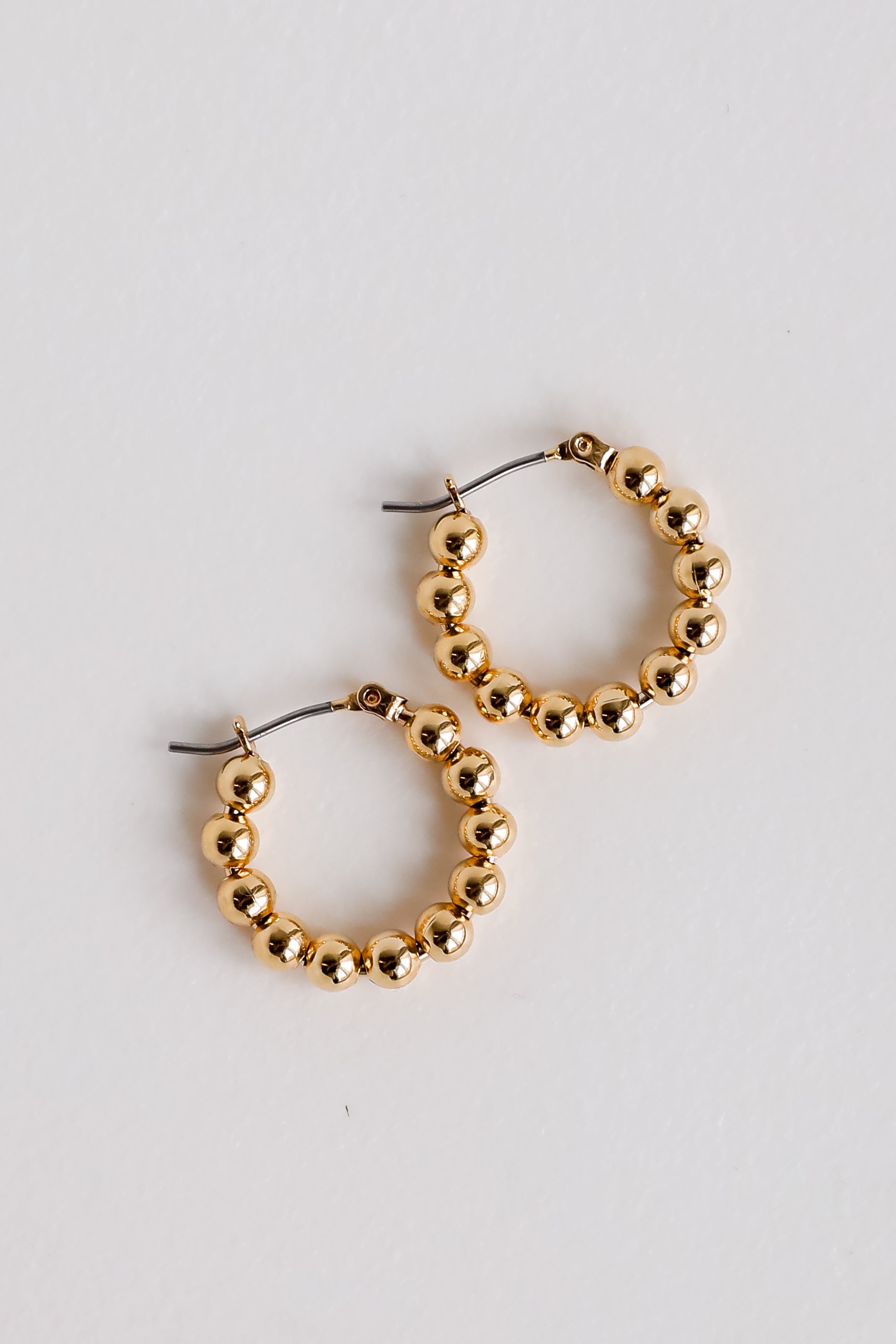 Gold Ball Hoop Earrings