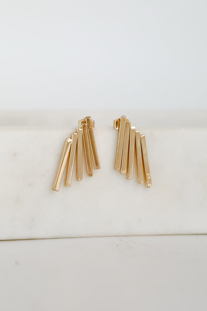 Ruth Gold Bar Stud Earrings