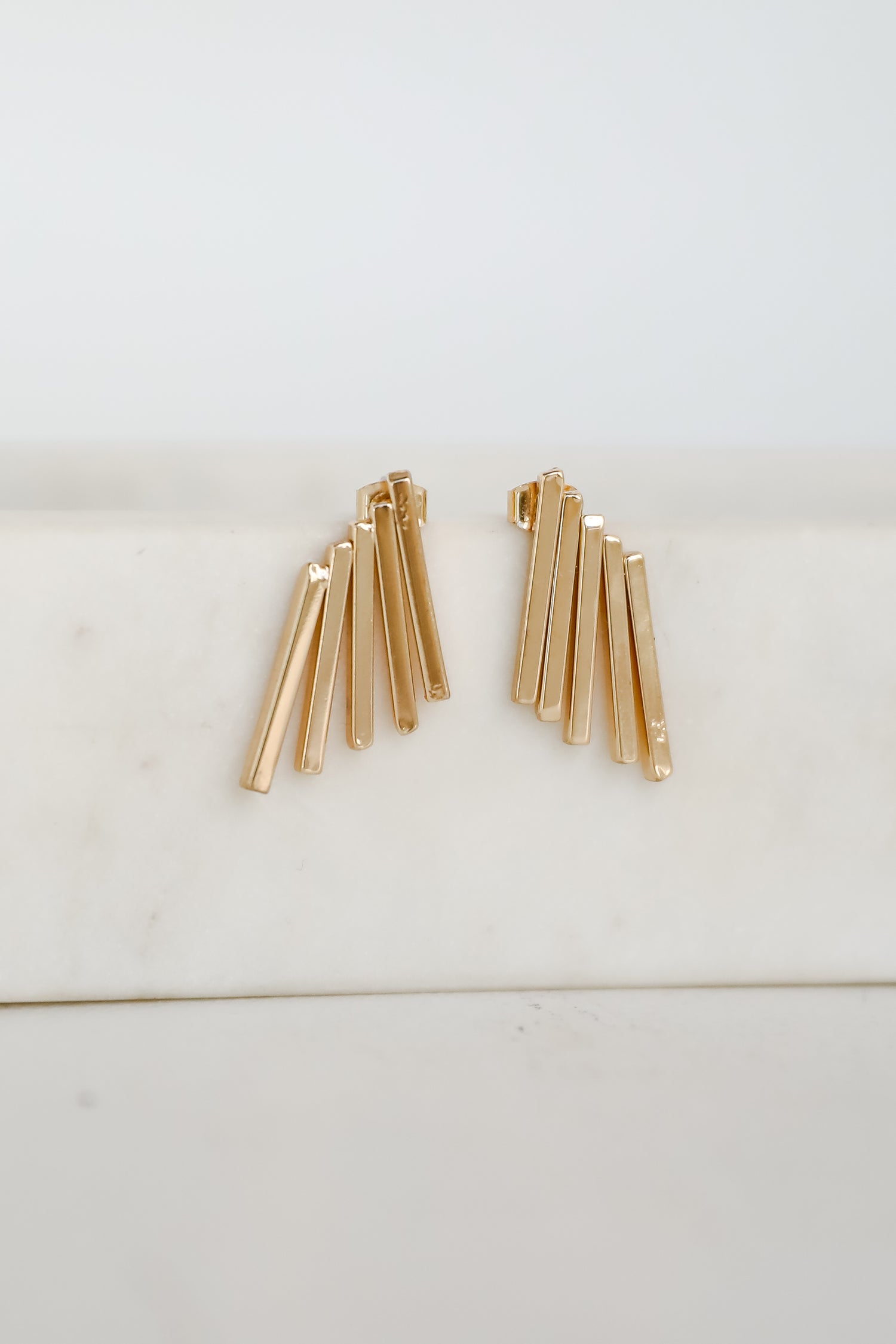 Ruth Gold Bar Stud Earrings