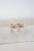 Harlow Gold Rhinestone Pearl Bow Earrings