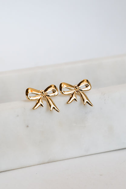 Finley Gold Bow Earrings