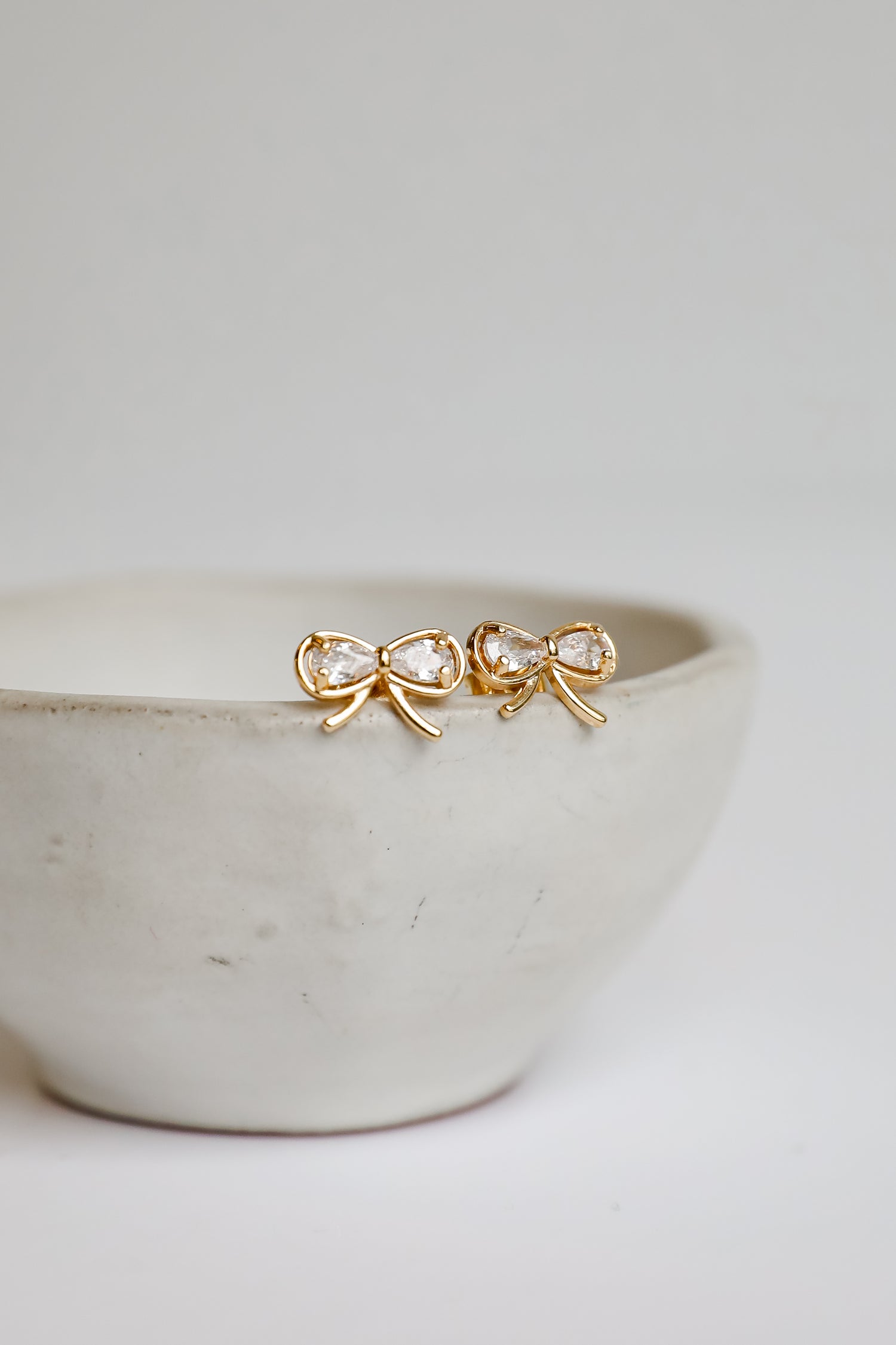 Grace Gold Bow Stud Earrings