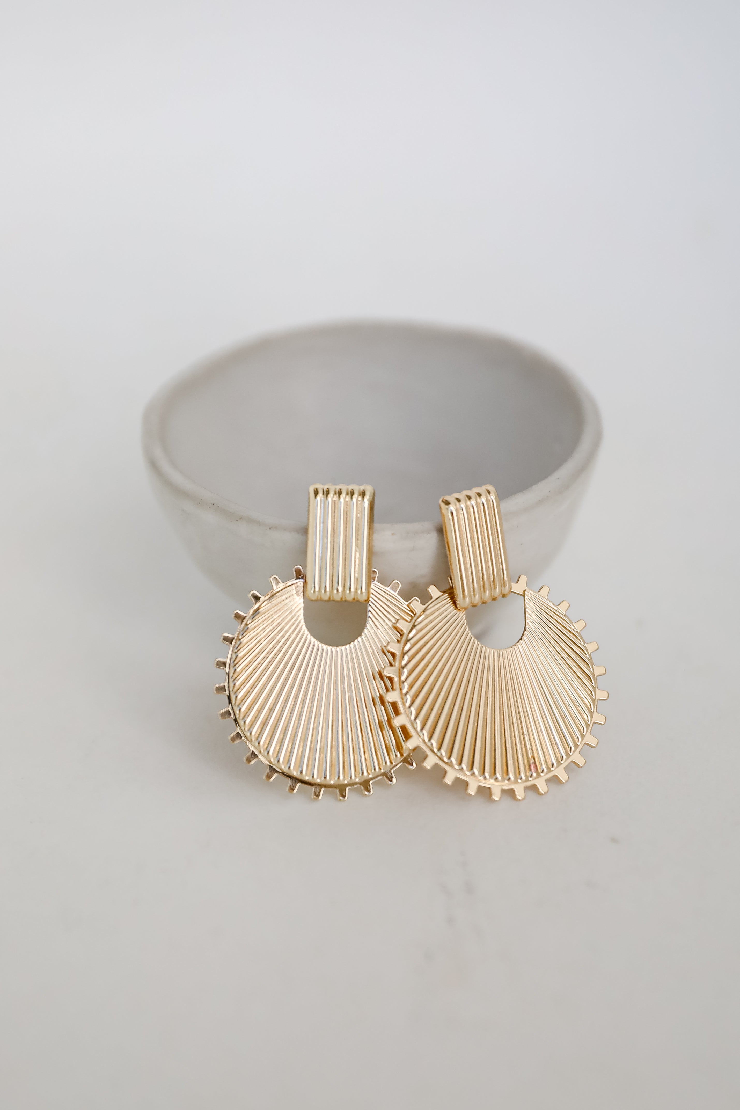 Sarah Gold Statement Circle Earrings