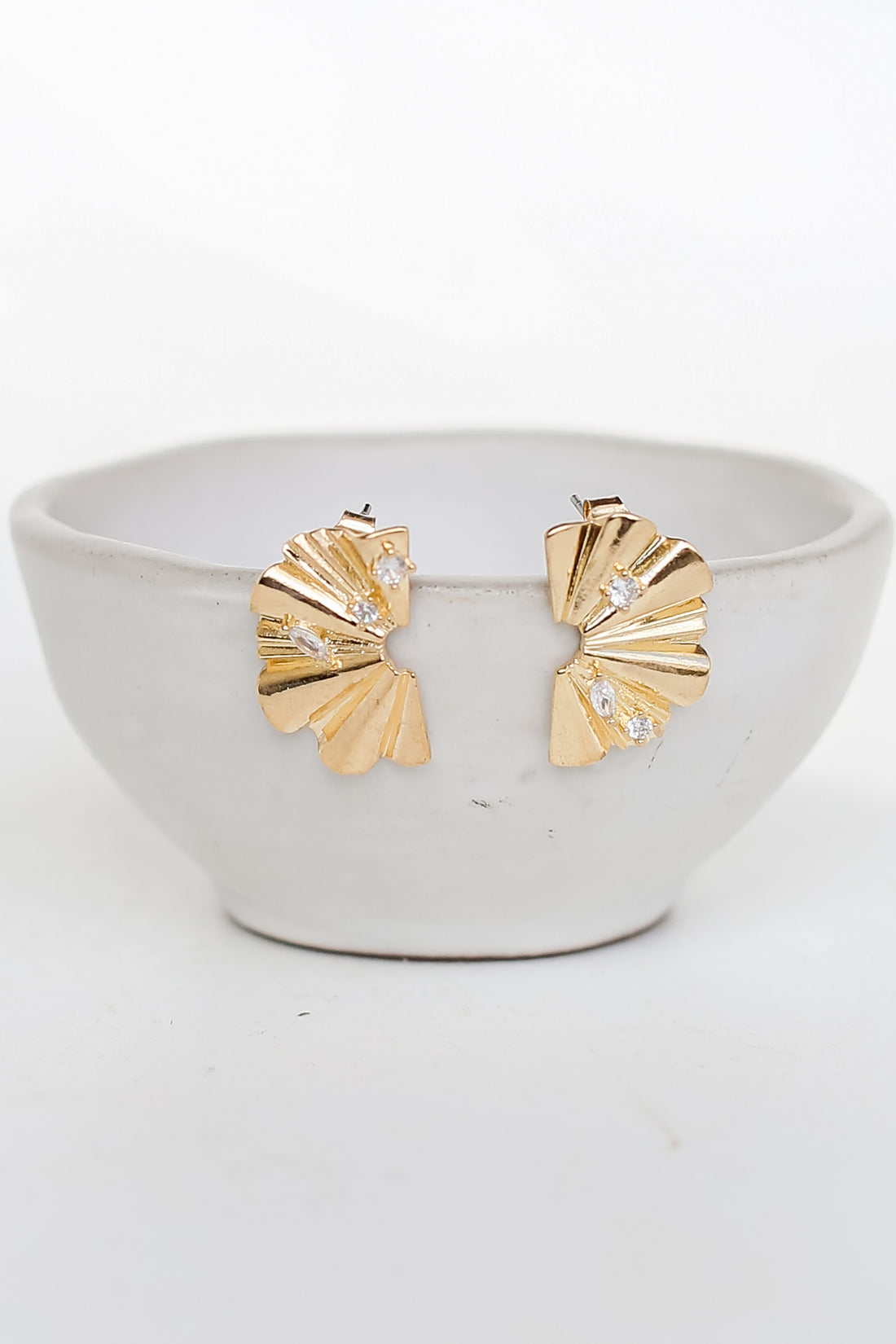 Gold Statement Stud Earrings