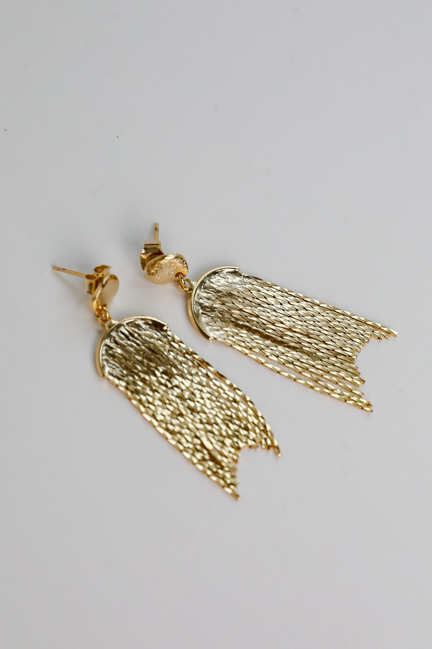 Emory Gold Fringe Chain Earrings