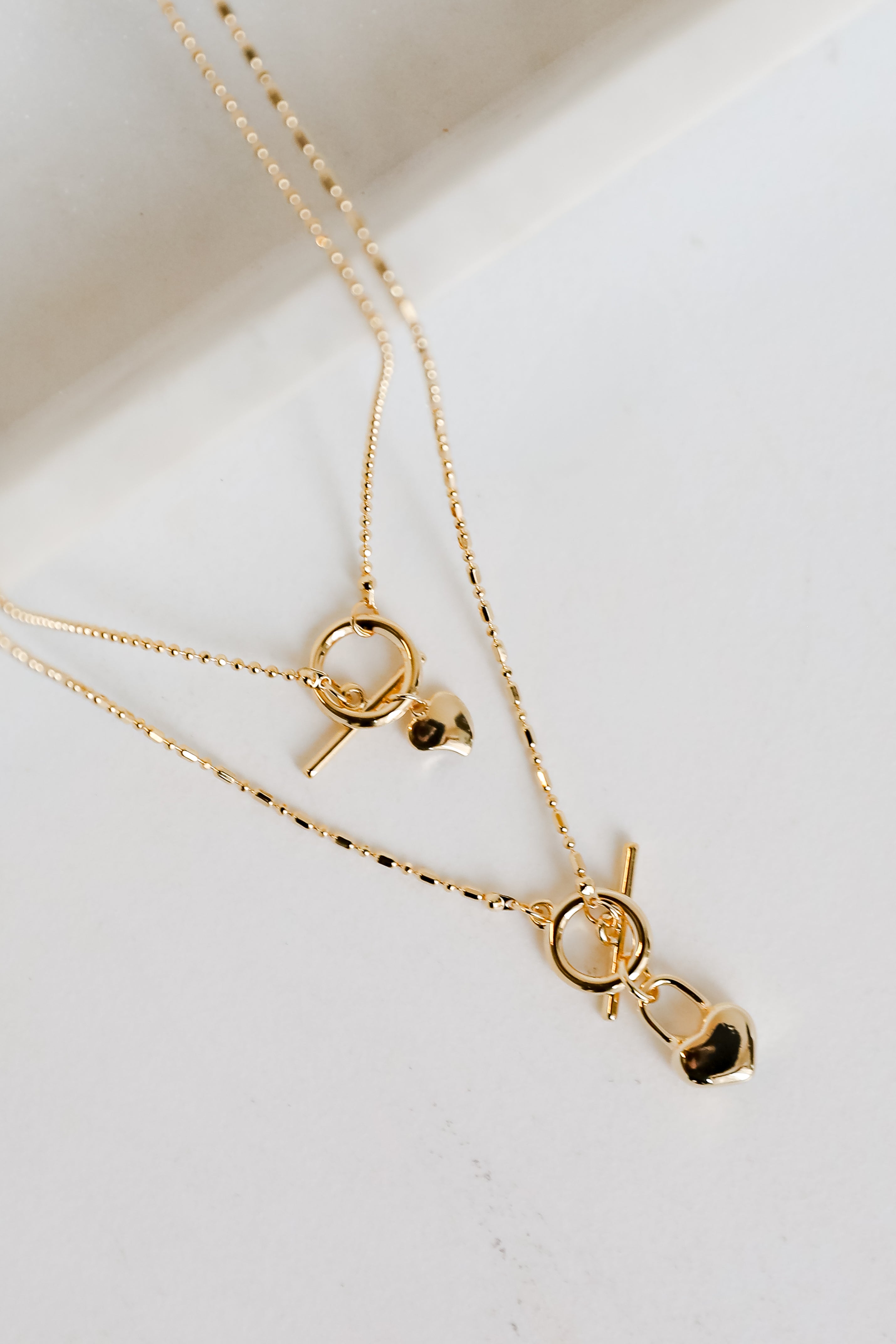 Lindsey Gold Heart Charm Layered Necklace