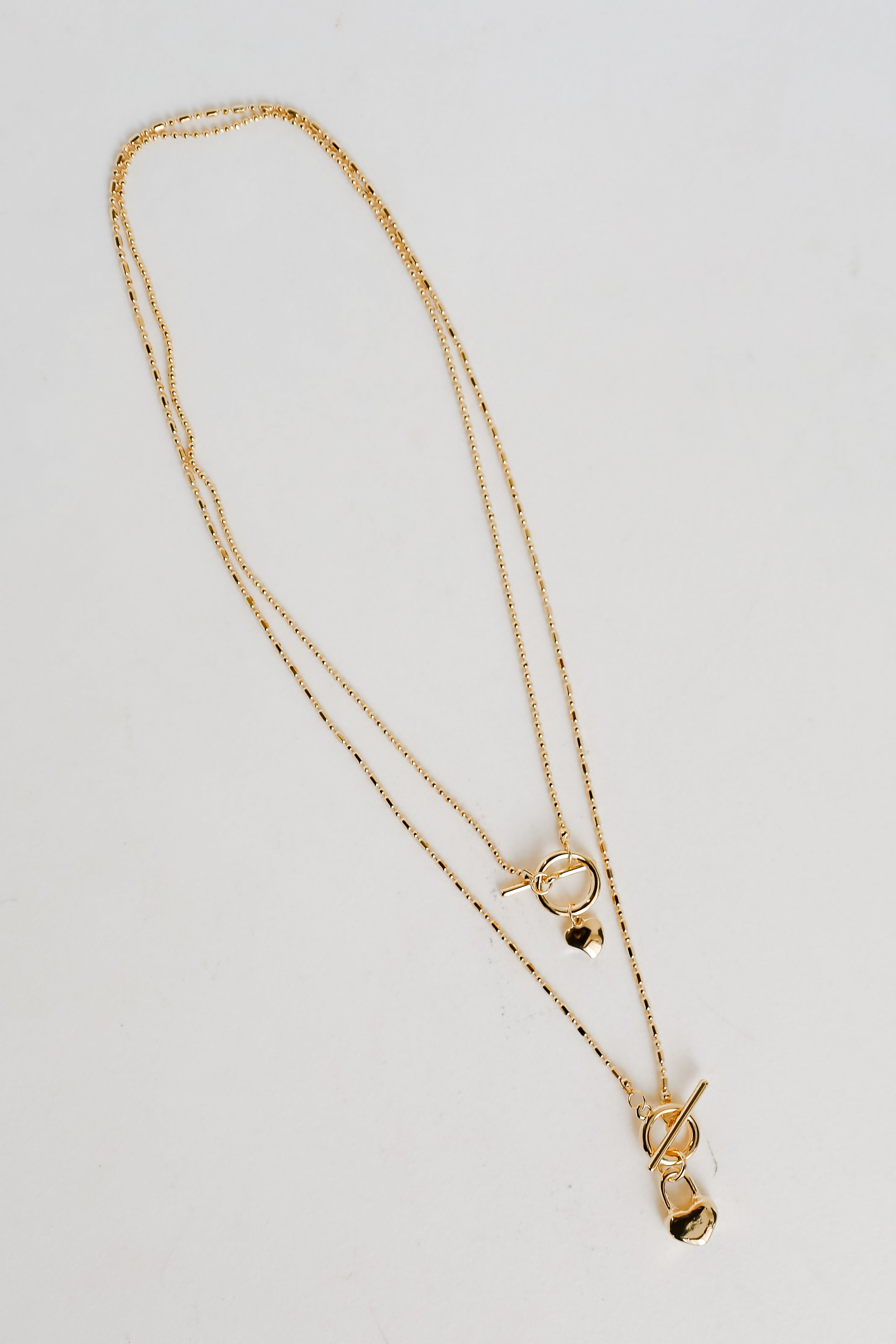 Lindsey Gold Heart Charm Layered Necklace