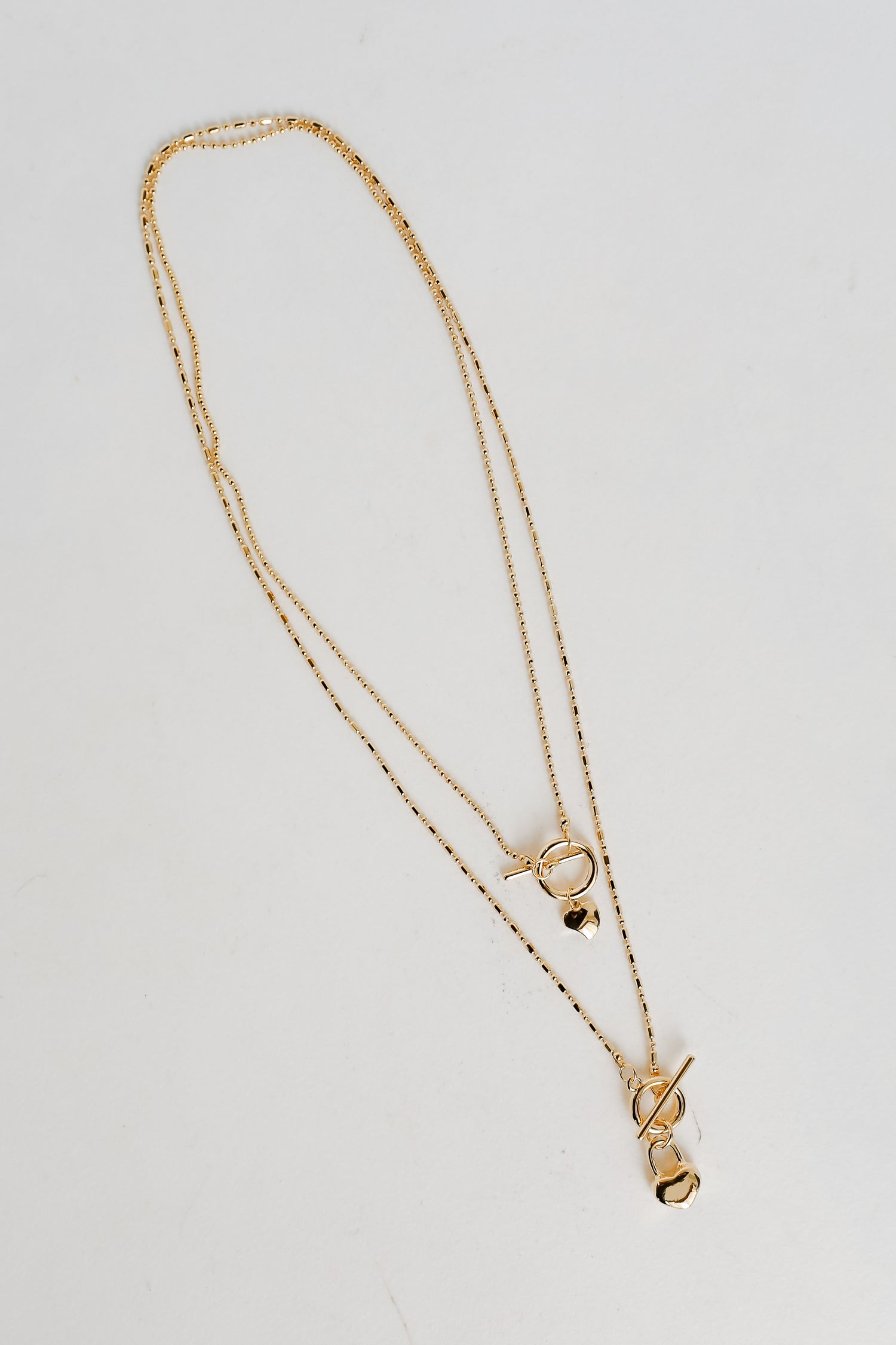 Lindsey Gold Heart Charm Layered Necklace