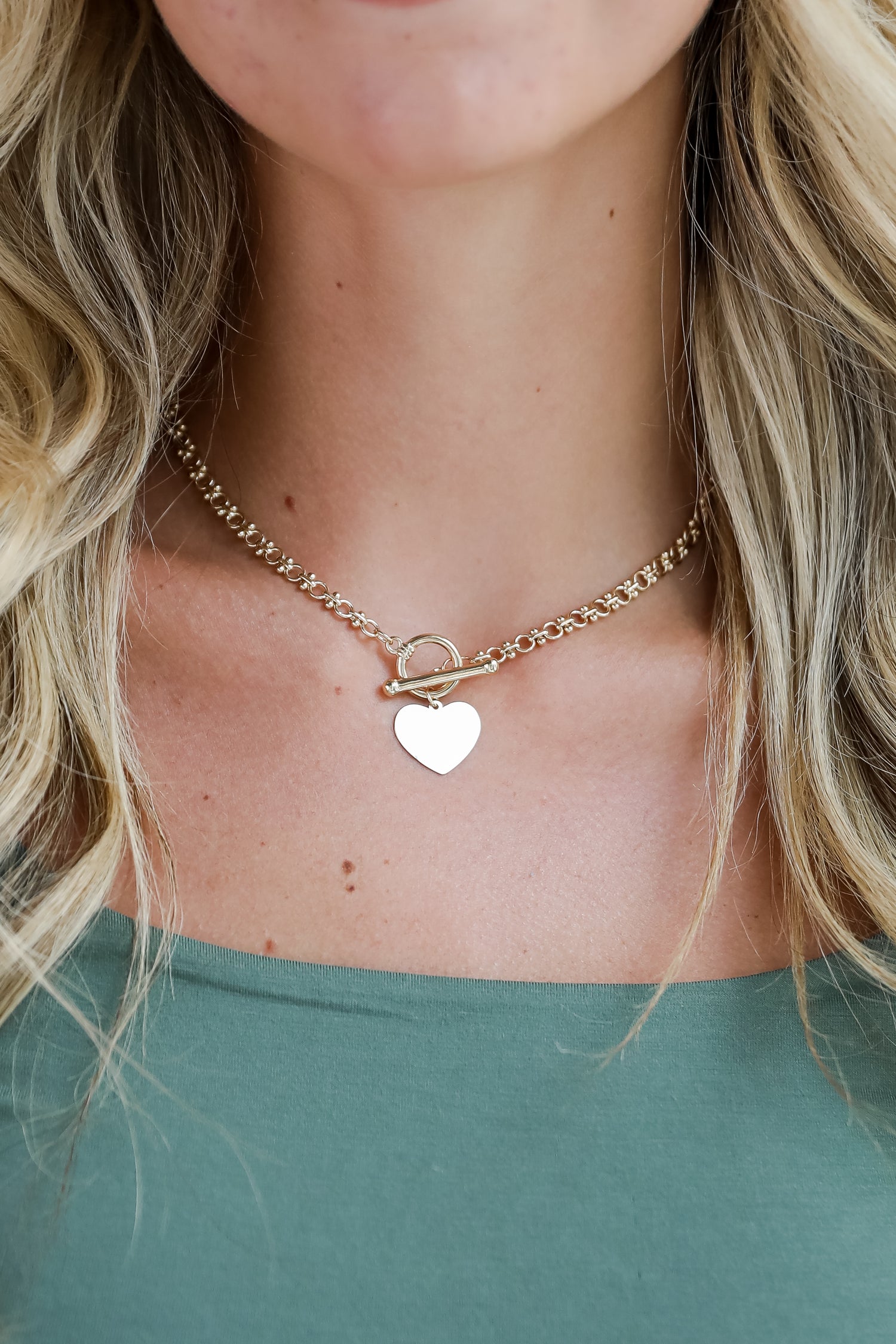 Millie Gold Heart Charm Necklace