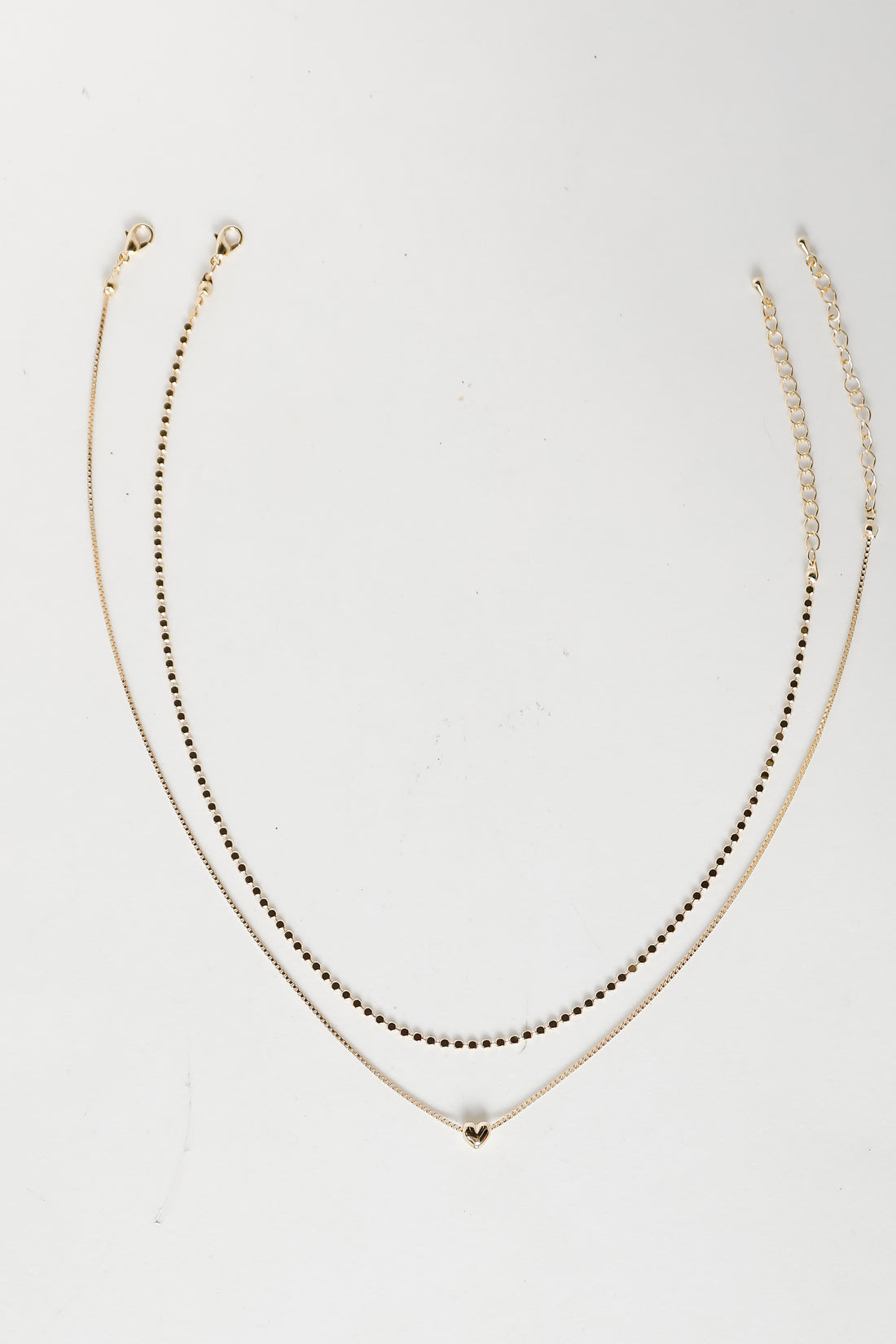 Isabella Gold Heart Charm Layered Necklace