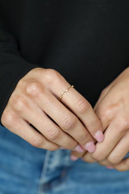 Everleigh Gold Rhinestone Heart Ring