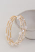 Gold Pearl + Rhinestone Bracelet Set