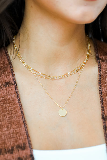 Ruby Gold Layered Chain Necklace