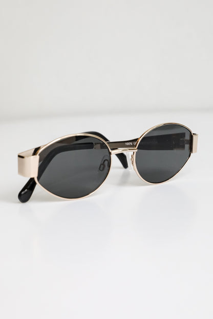 Icon Attitude Gold Oval Sunglasses