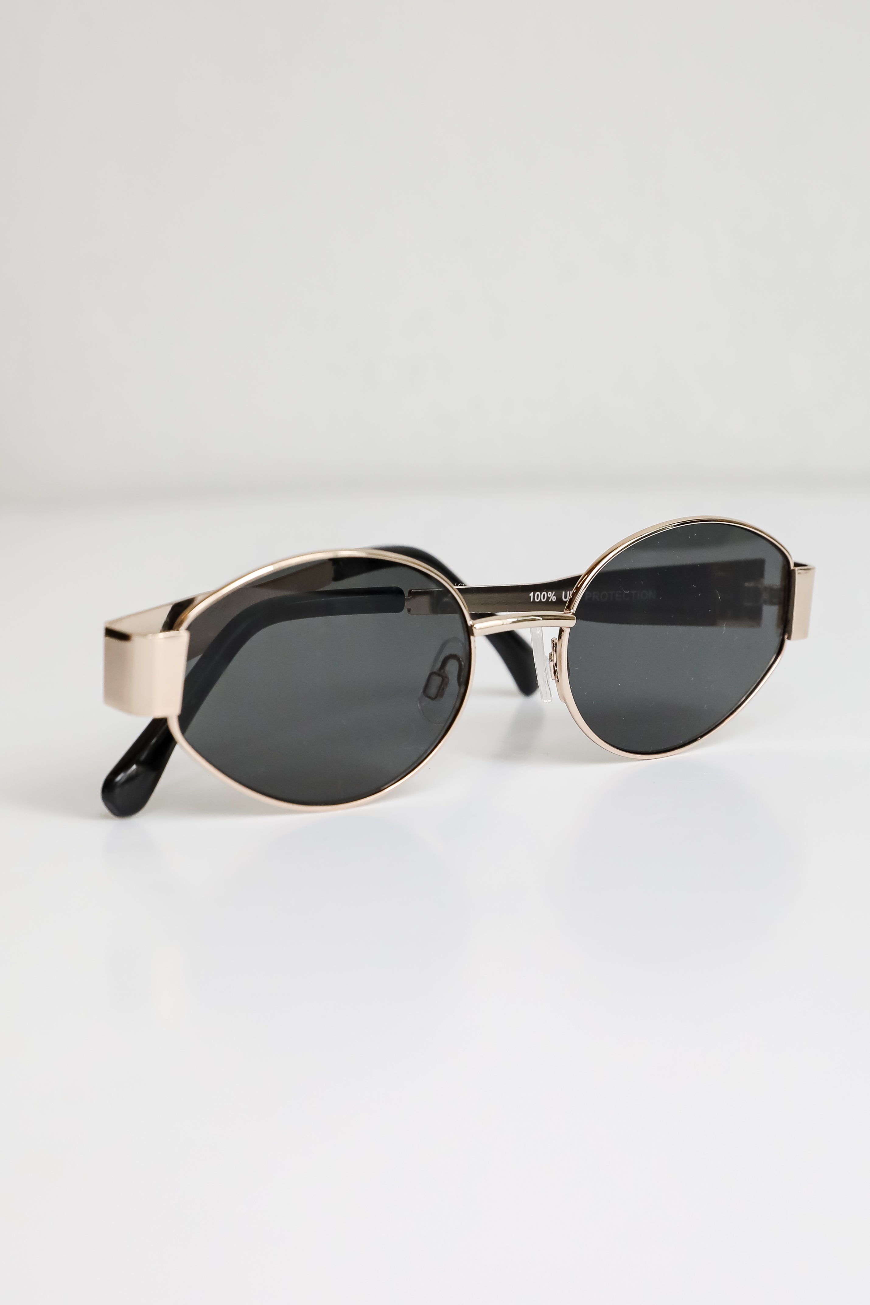 Icon Attitude Gold Oval Sunglasses