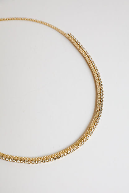 Gabriella Gold Rhinestone Chain Necklace