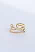 Gold Rhinestone Triple Ring