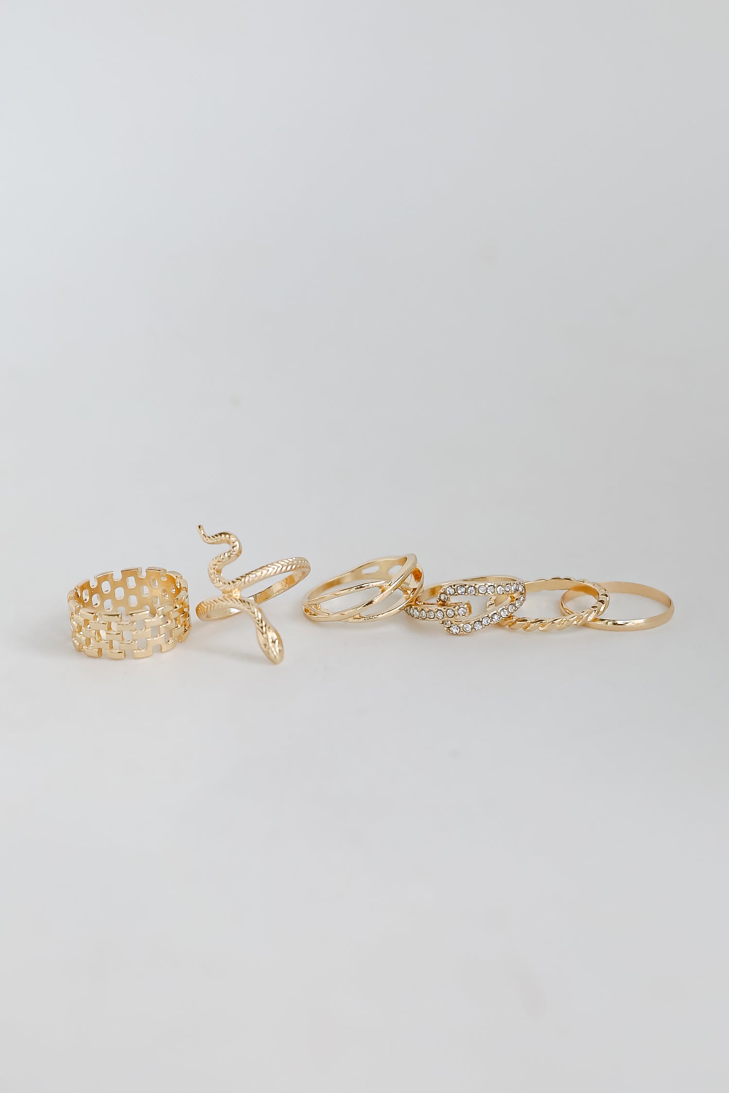 Gold Snake Ring Set