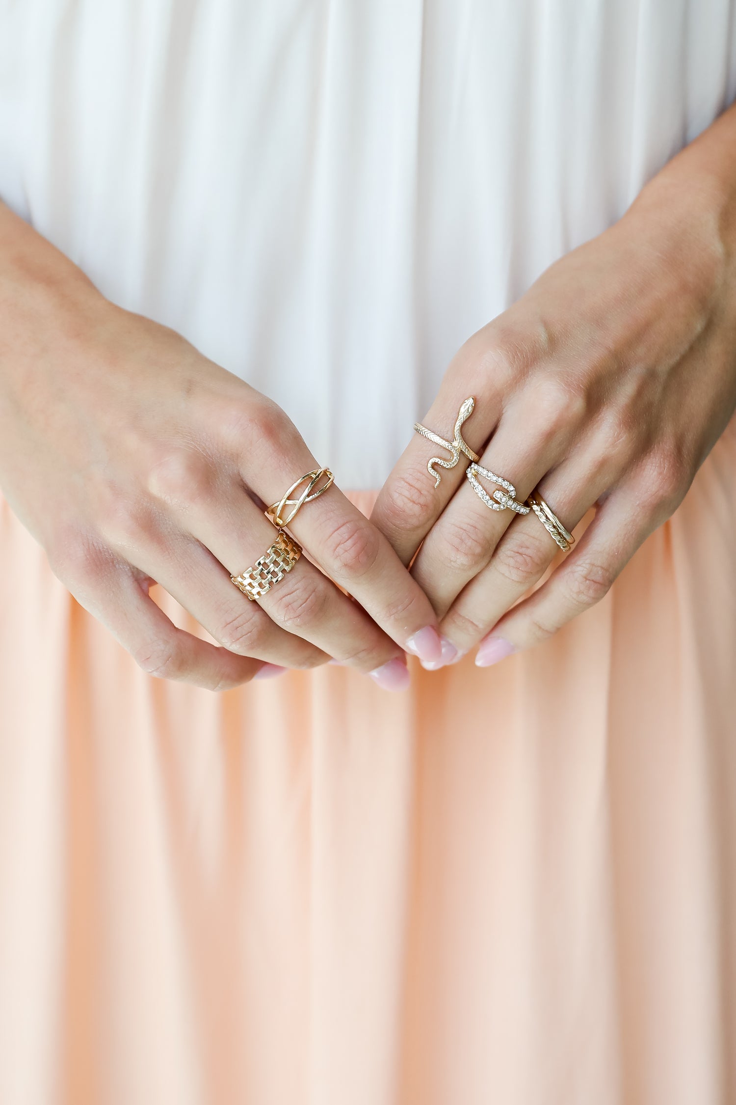 Gold Snake Ring Set