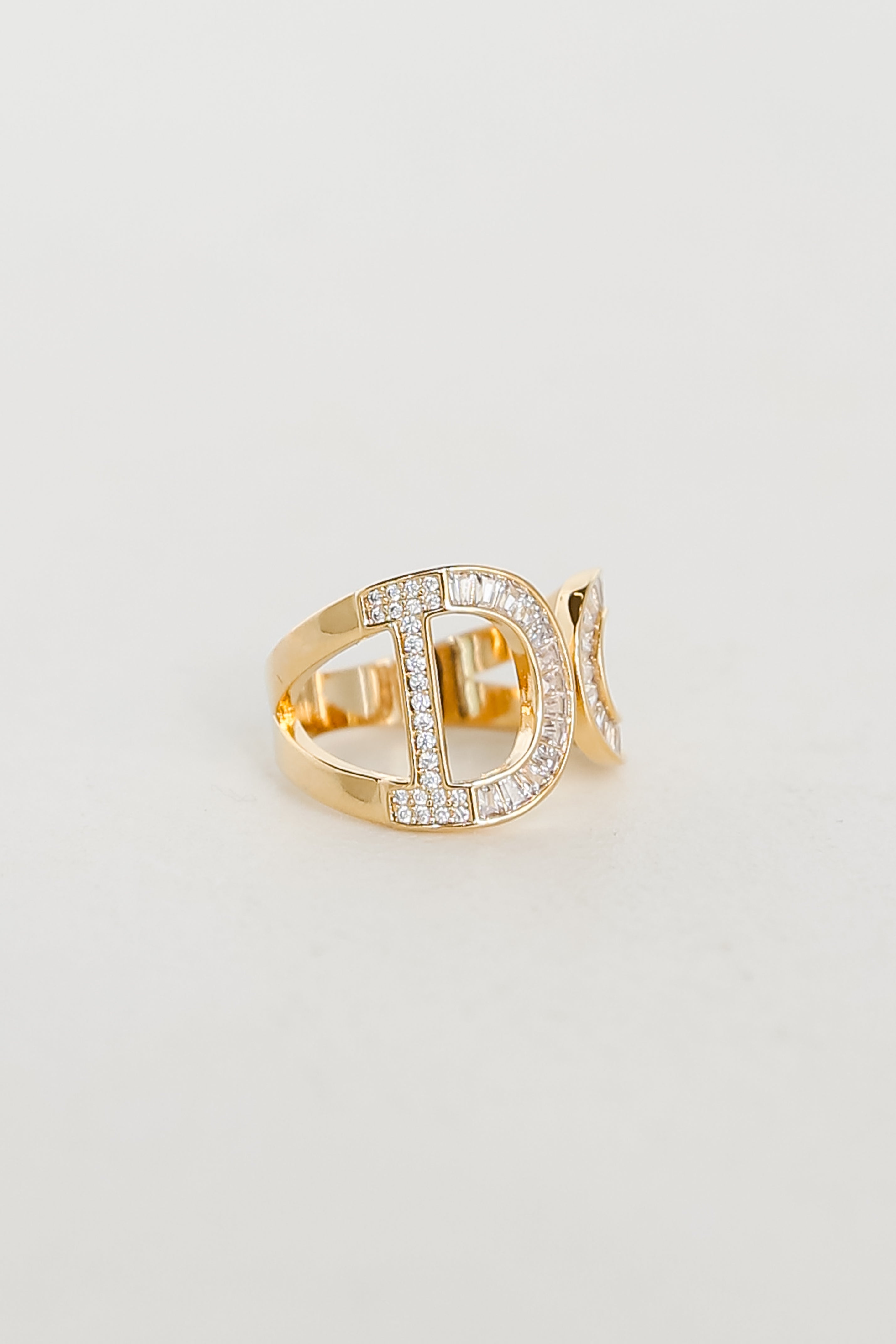 trendy Gold Rhinestone &quot;I Do&quot; Ring