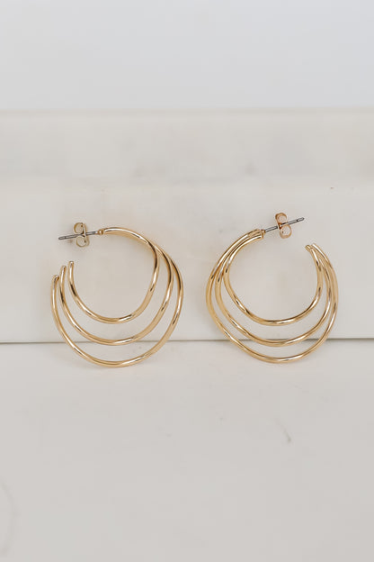 Tori Gold Triple Hoop Earrings