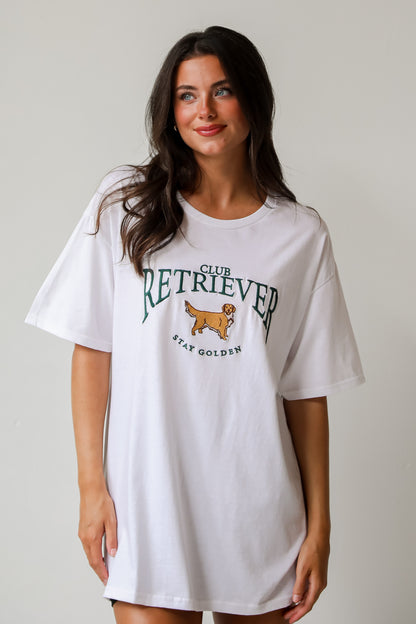 Golden Retriever White Graphic Tee