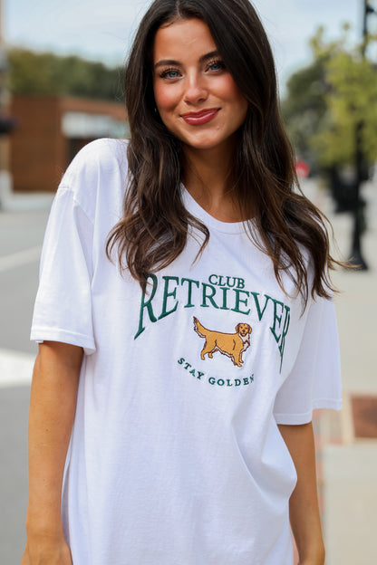 Golden Retriever White Graphic Tee