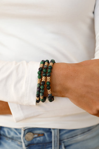 Samantha Green Beaded Bracelet Set