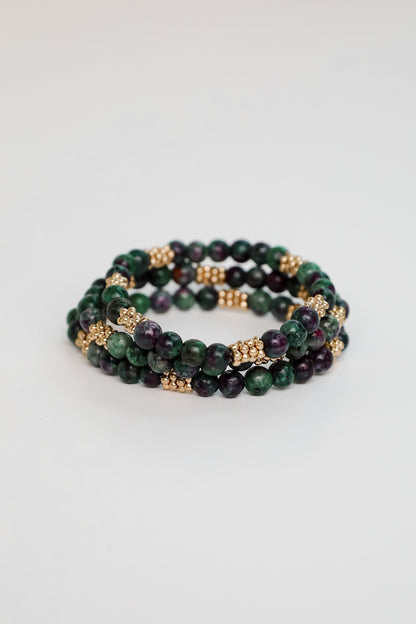 Samantha Green Beaded Bracelet Set