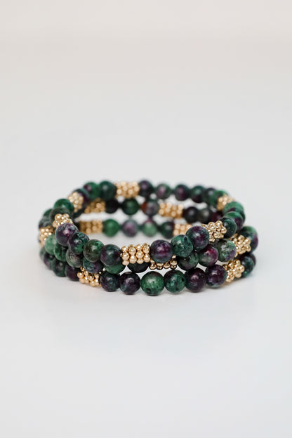 Samantha Green Beaded Bracelet Set