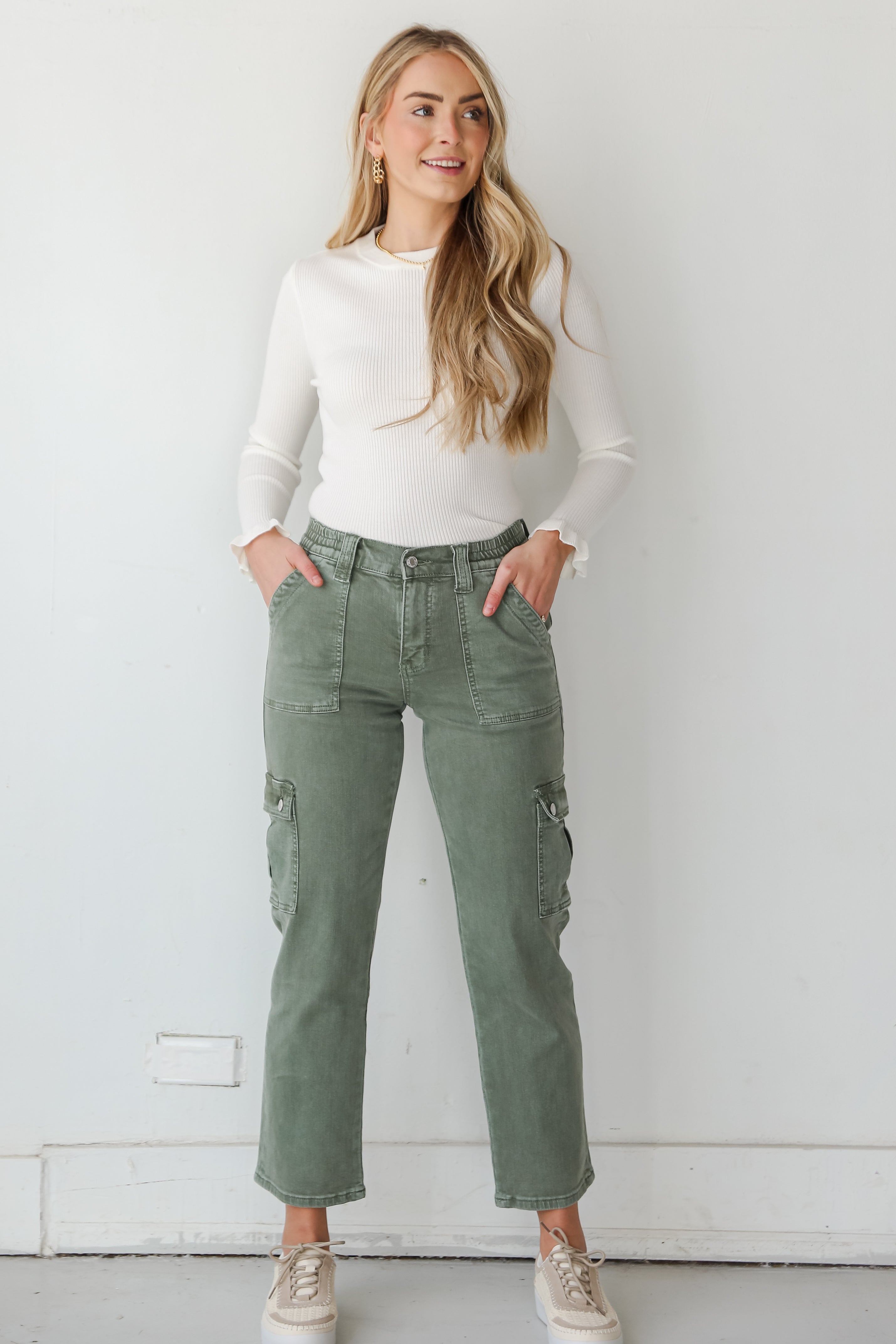 olive jeans