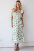 Fabulous Darling Green Floral Midi Dress