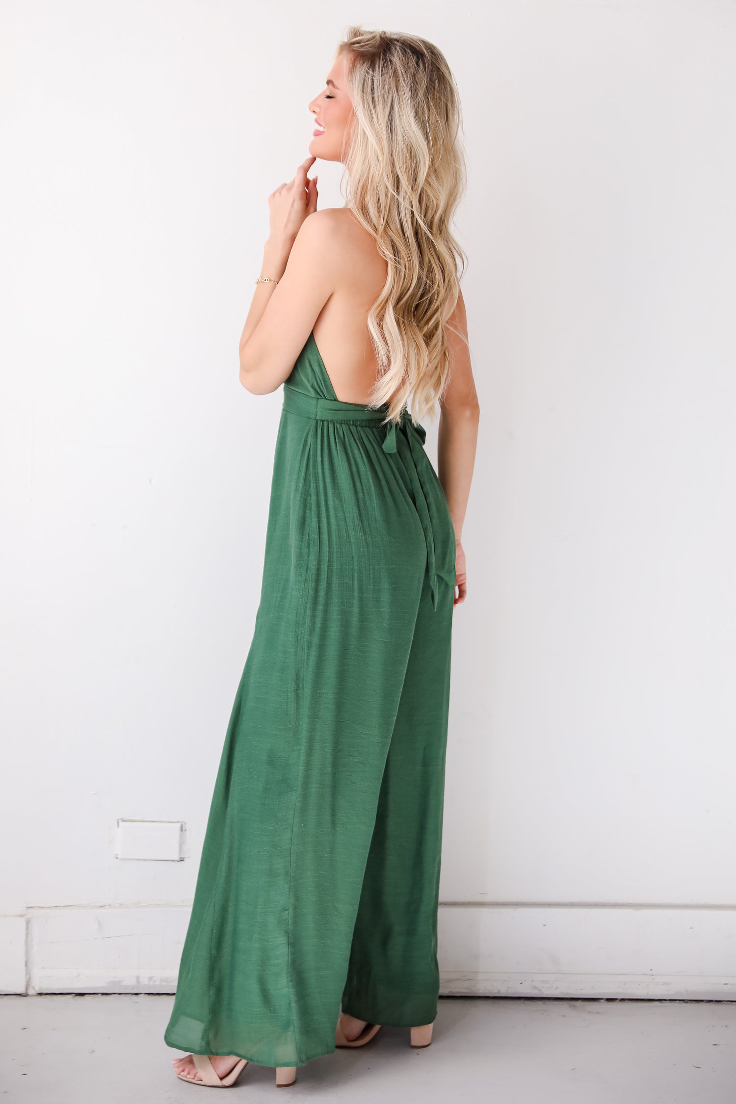 Precious Appearance Green Halter Jumpsuit